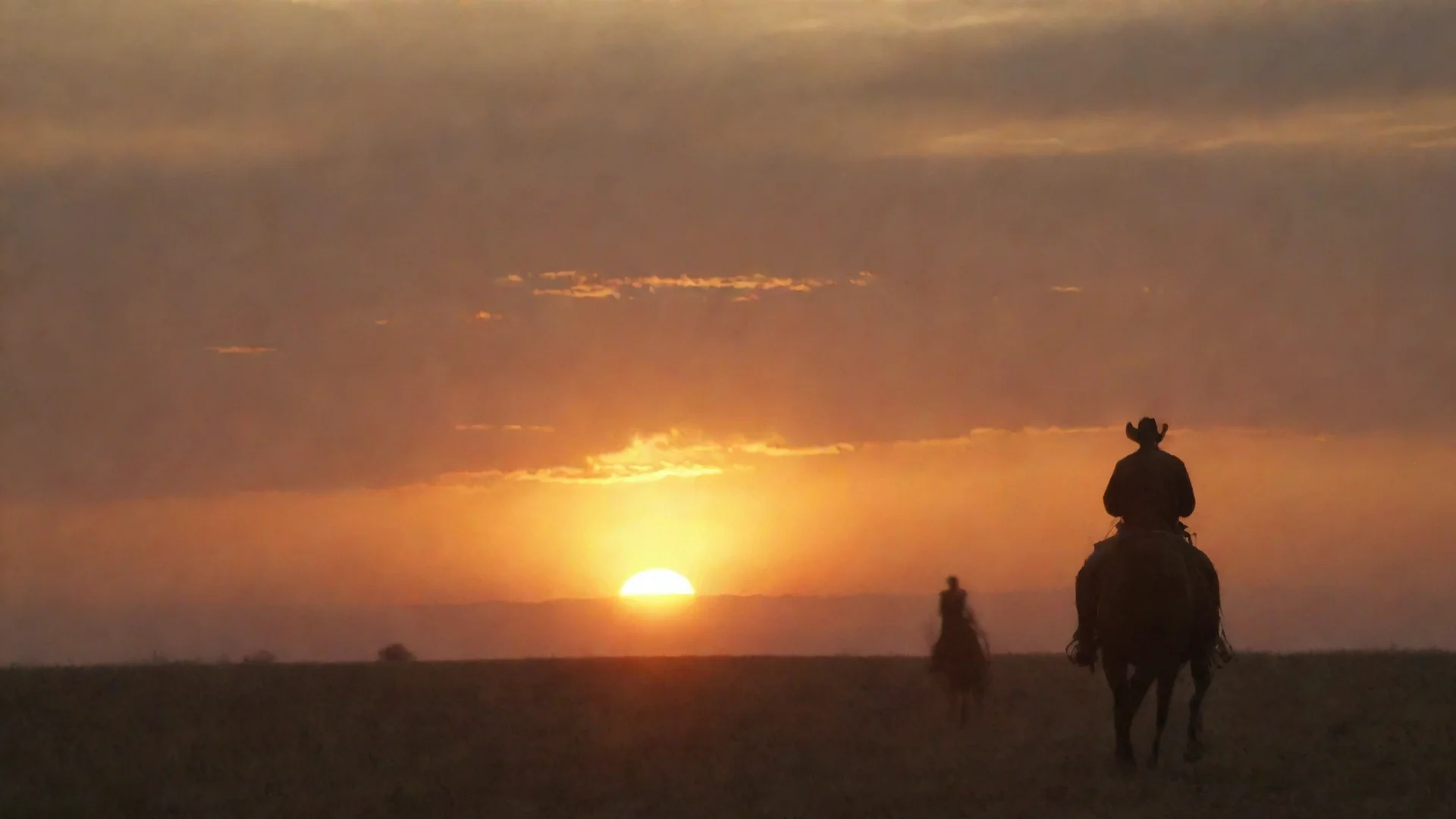 aitrending cowboy riding into the sunset good looking fantastic 1 wide