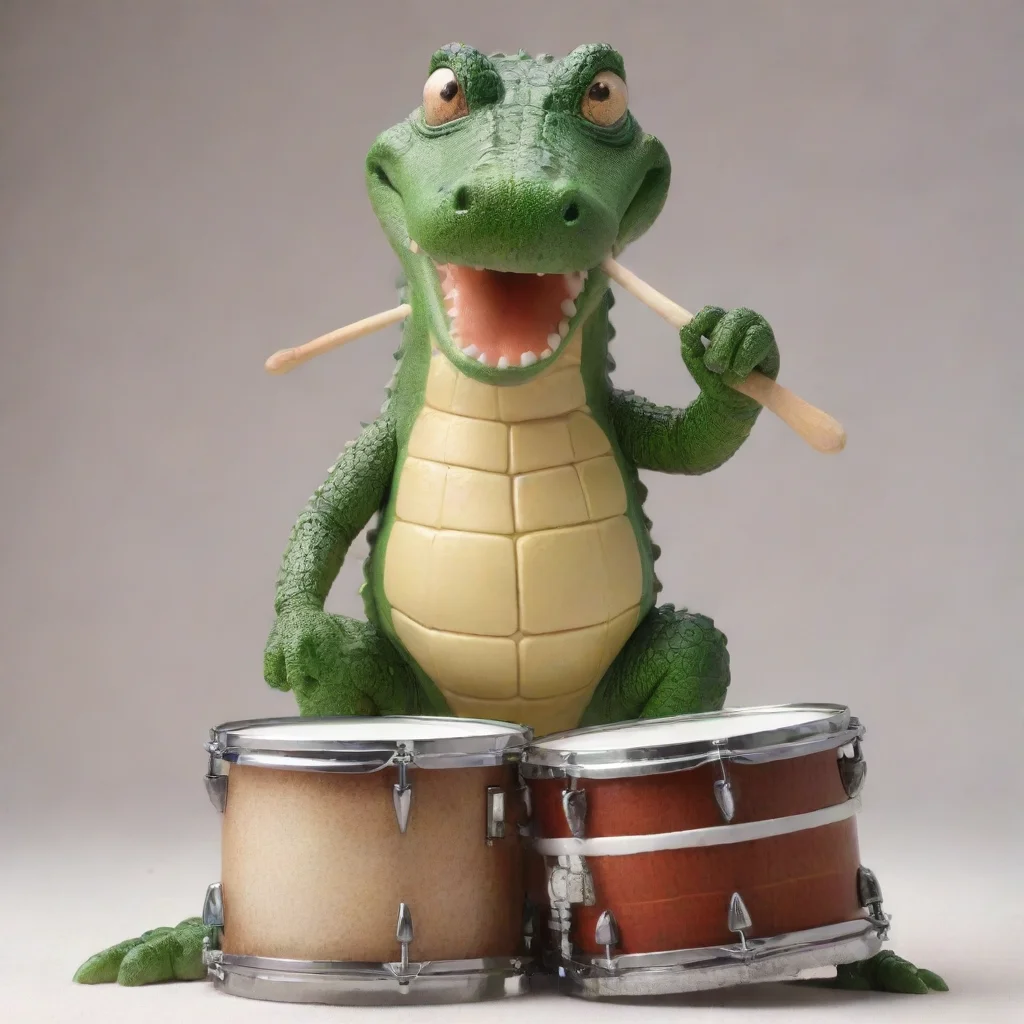 aitrending crocodile playing drums good looking fantastic 1