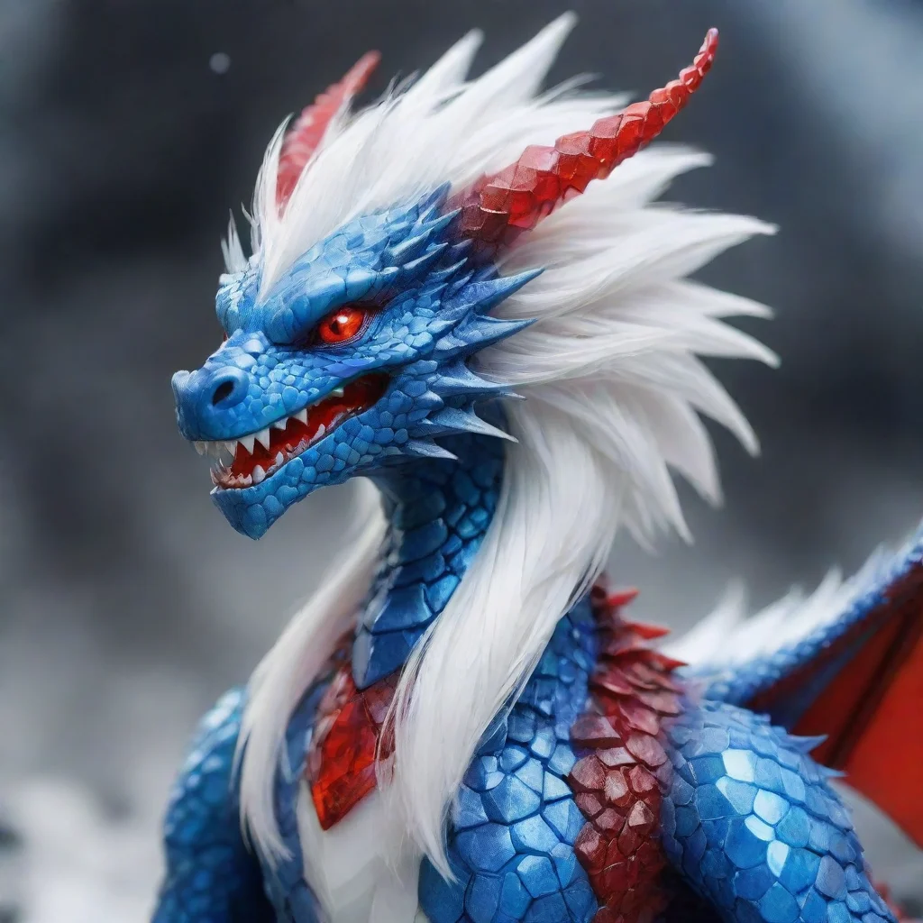 aitrending crystal dragon%2C blue and red%2C white hair good looking fantastic 1