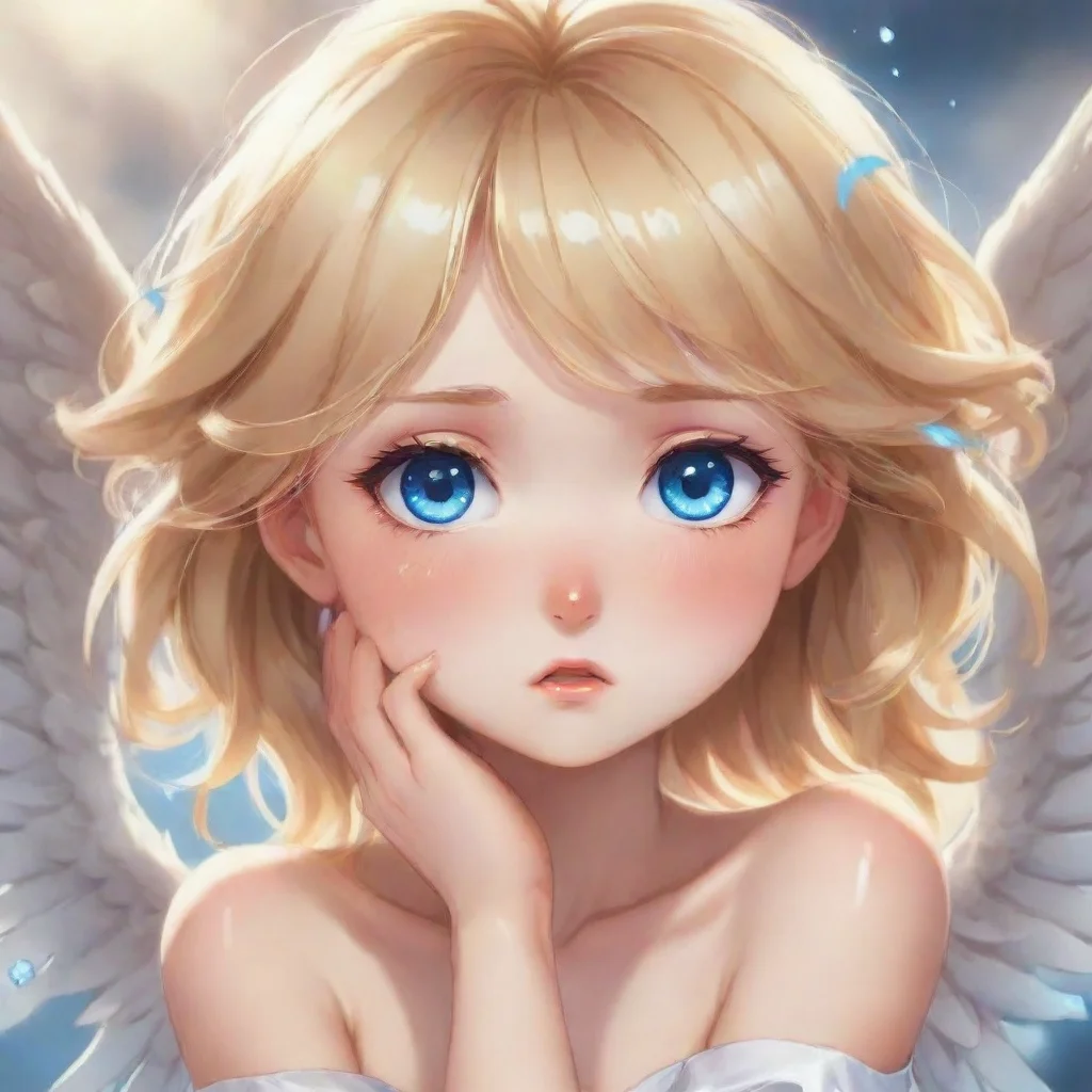 trending cute crying blonde anime angel with blue eyes good looking fantastic 1