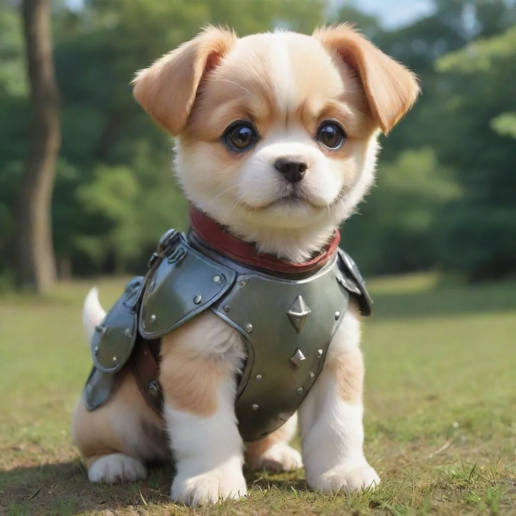 trending cute puppy dog armoured hd aesthetic ghibli anime fantastic portrait best quality  good looking fantastic 1