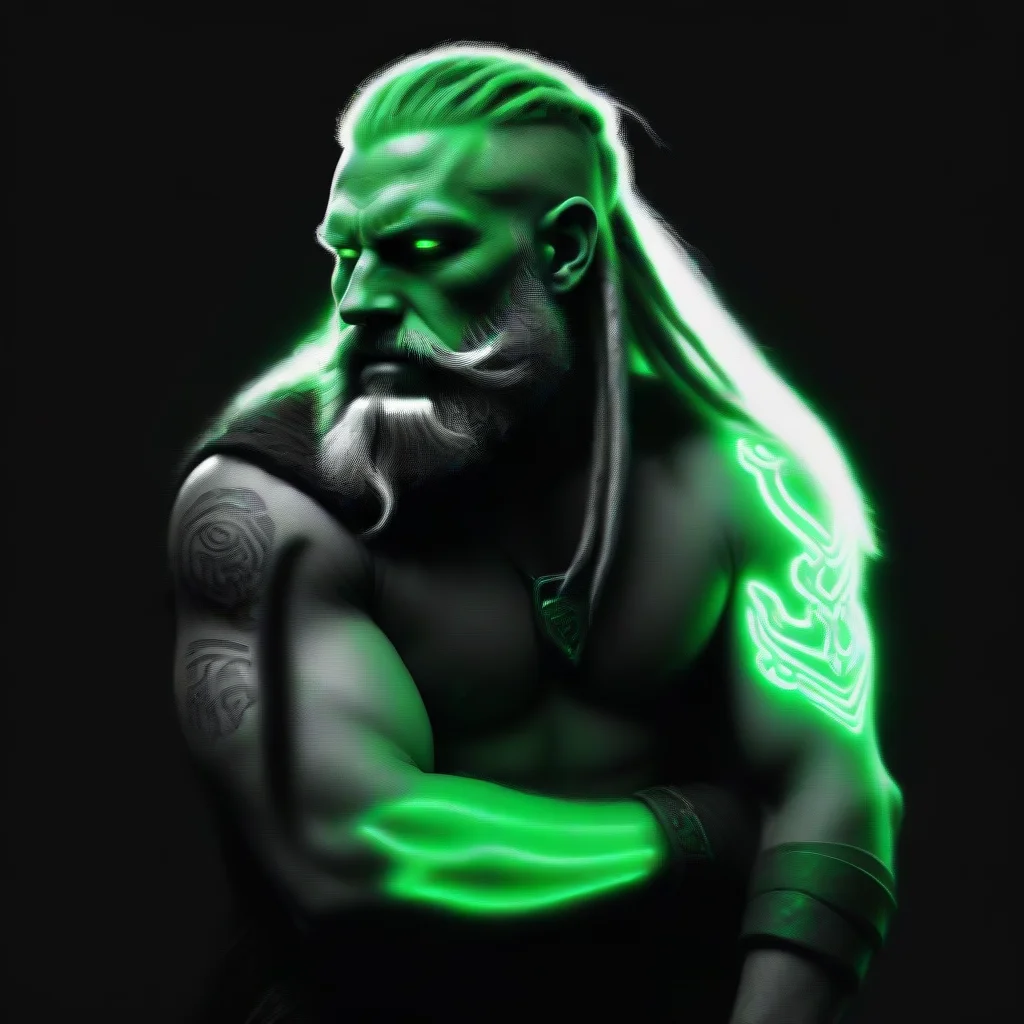 trending cyberpunk dreadlocked tattooed viking neon green badass berserk odin good looking fantastic 1