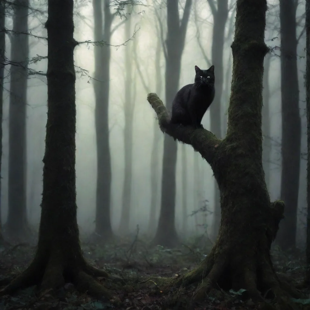 trending dark forest with cat in tree good looking fantastic 1