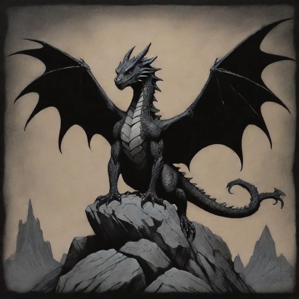 trending dragon on rock tattoo open wings by mike mignola and karel thole black paper ar 23 good looking fantastic 1