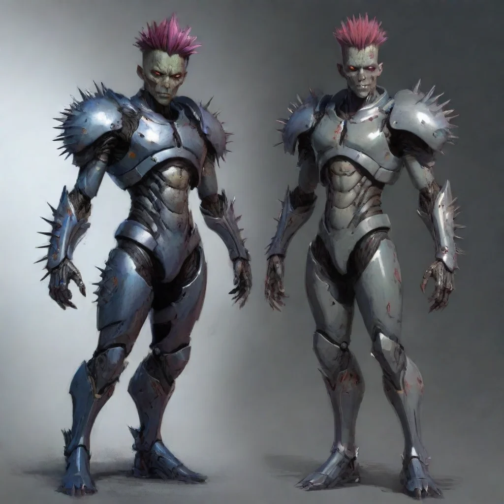 aitrending draw a boy with futuristic armor%2C and your stand would be a kind of mutant zombie with spikes good looking fantastic 1