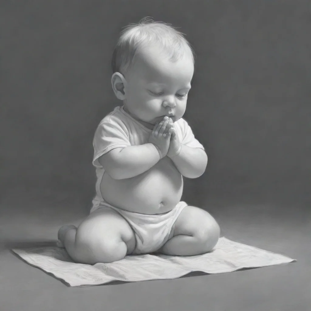 aitrending drawing of a baby boy kneeling and praying in black and white good looking fantastic 1
