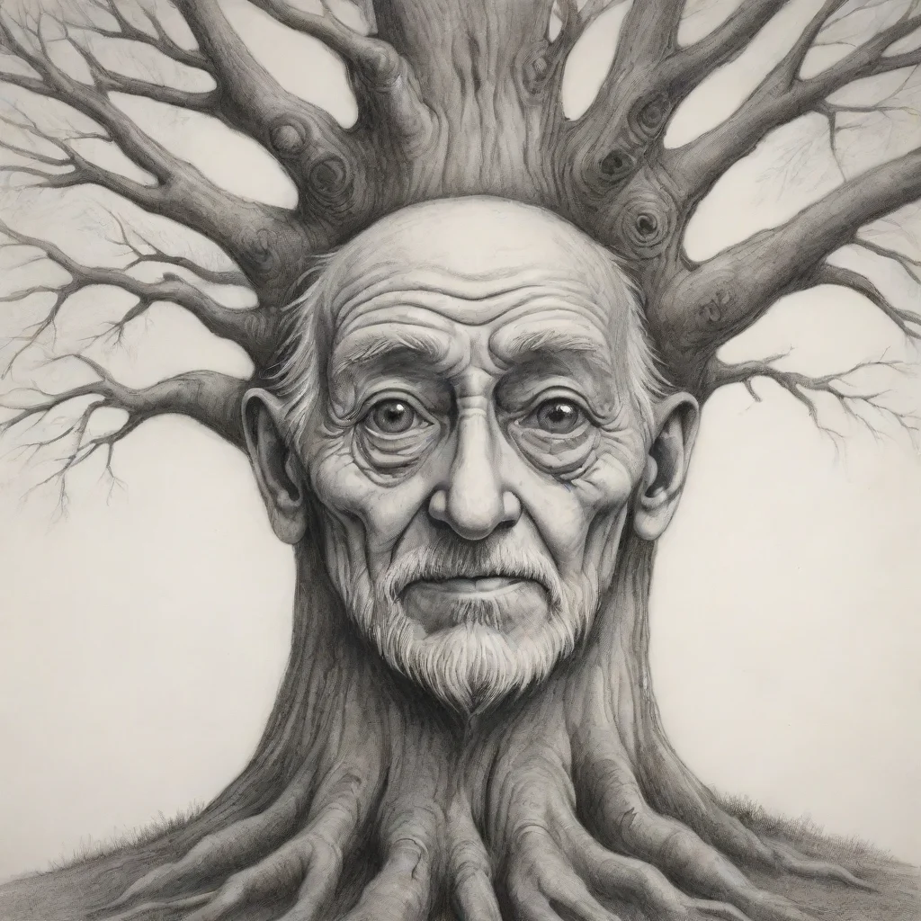 aitrending drawing of whimsical old tree with old man%27s face good looking fantastic 1