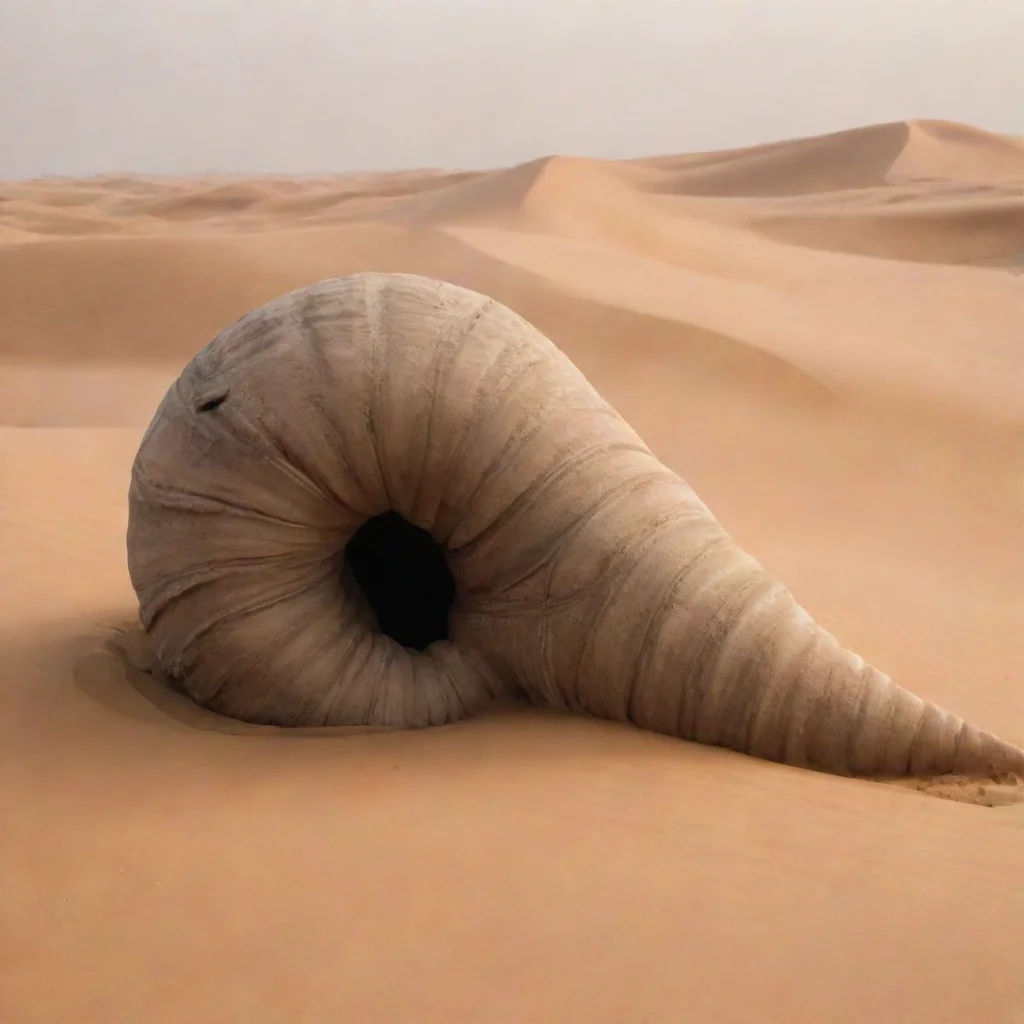 aitrending dune sandworm from the new dune movie in dessert coming out of sand good looking fantastic 1