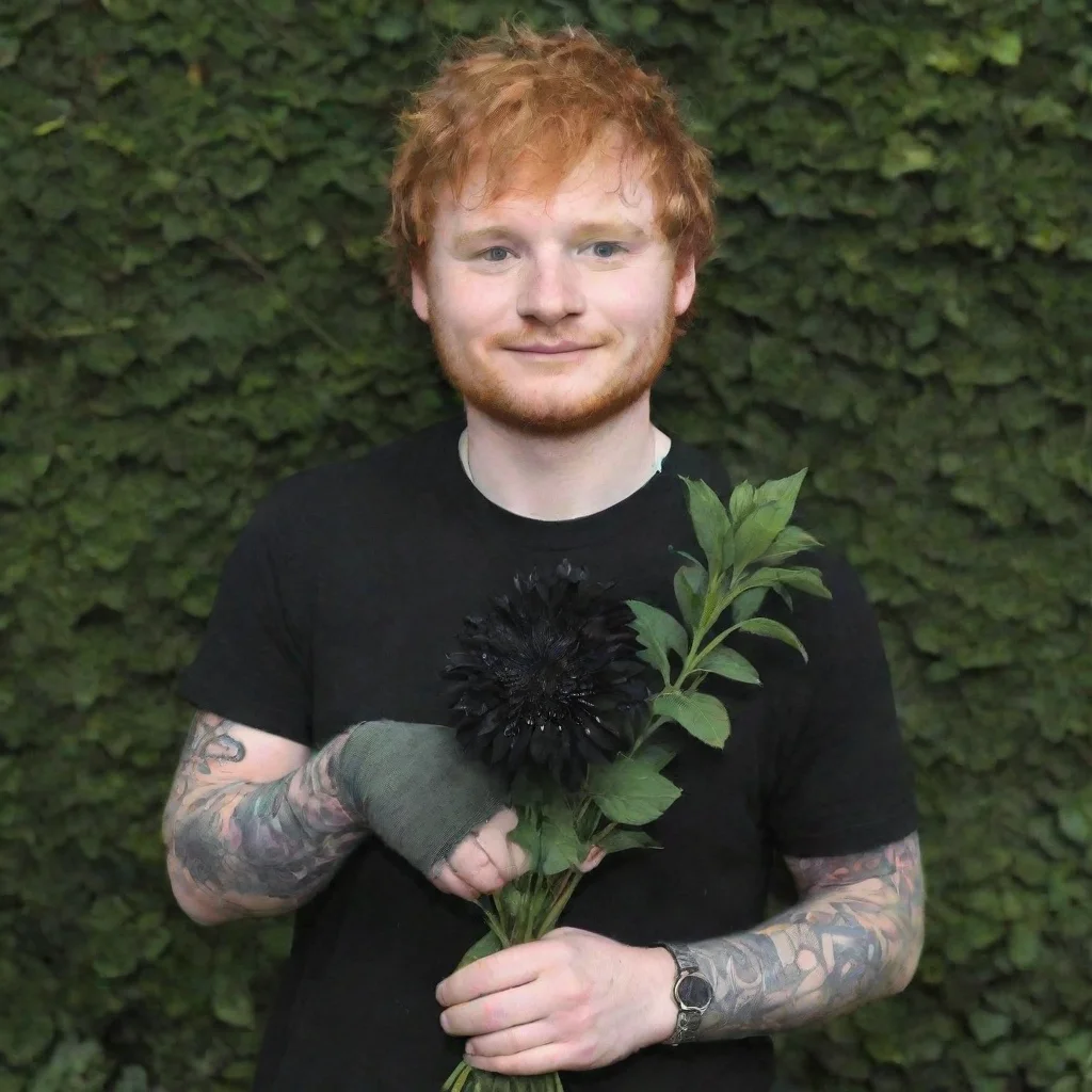 aitrending ed sheeran holding black flowers good looking fantastic 1