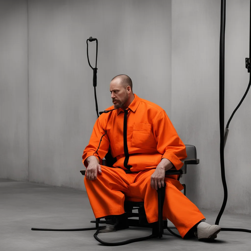 trending electric chair execution with seated prisoner in orange jumpsuit prison good looking fantastic 1