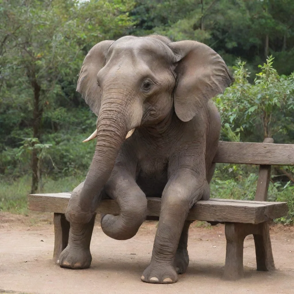 aitrending elephent sitting on bench good looking fantastic 1