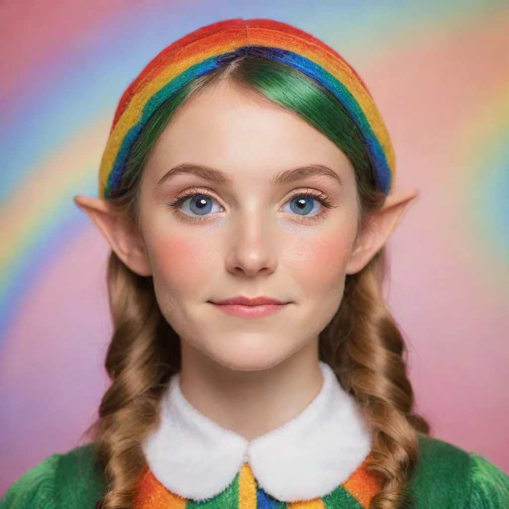 aitrending elf portrait against rainbow backdrop good looking fantastic 1