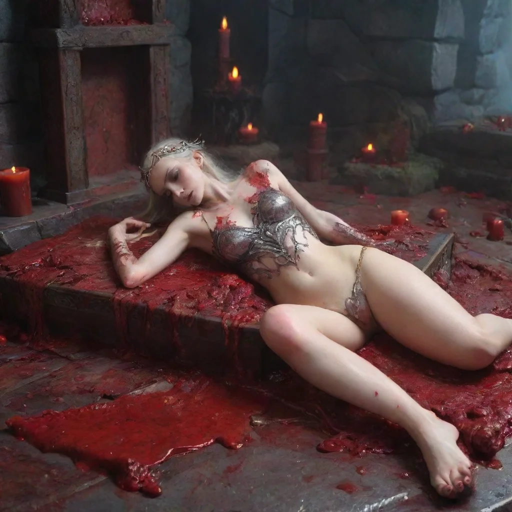 trending elven princess lays on bloody ritual altar good looking fantastic 1