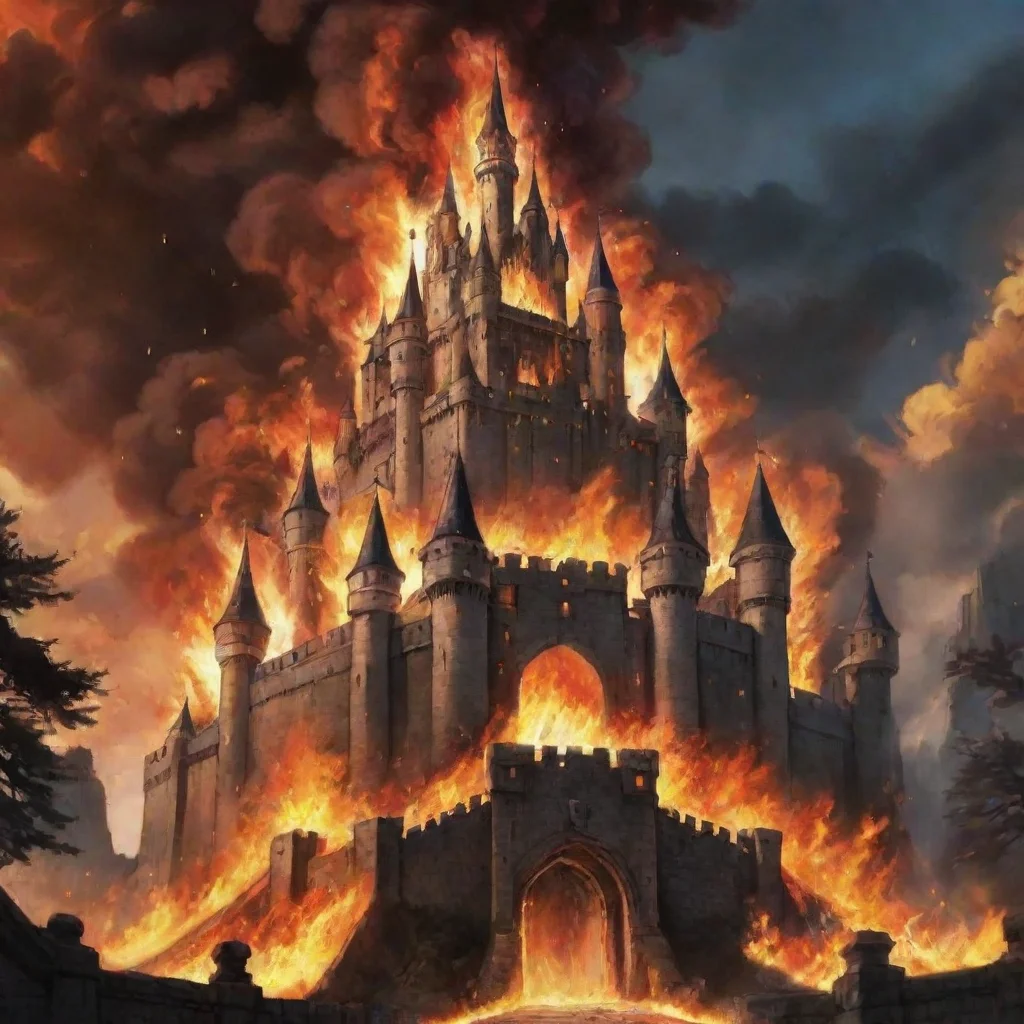 aitrending epic castle on fire anime  good looking fantastic 1