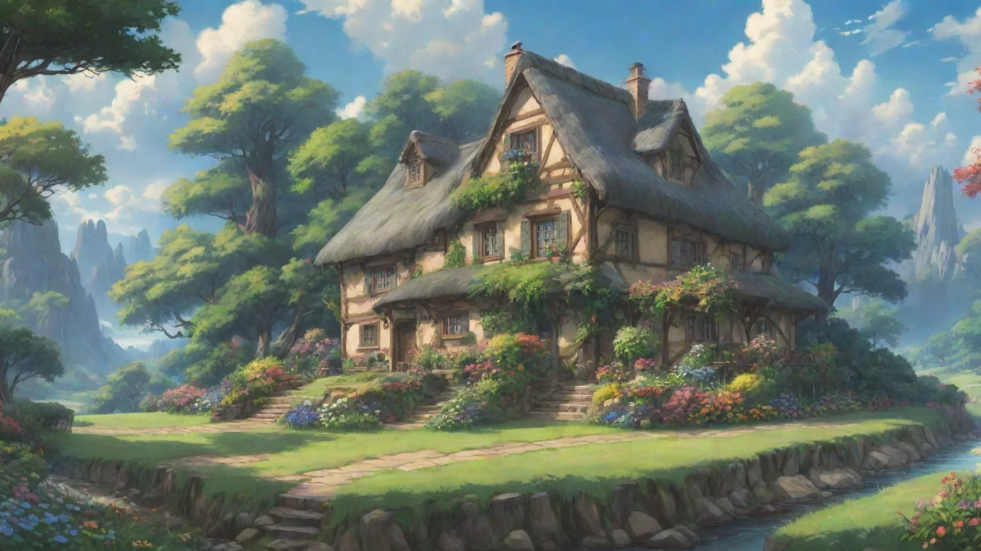 aitrending epic landscape sweet cottage interesting plants anime hd ghibli good looking fantastic 1 wide