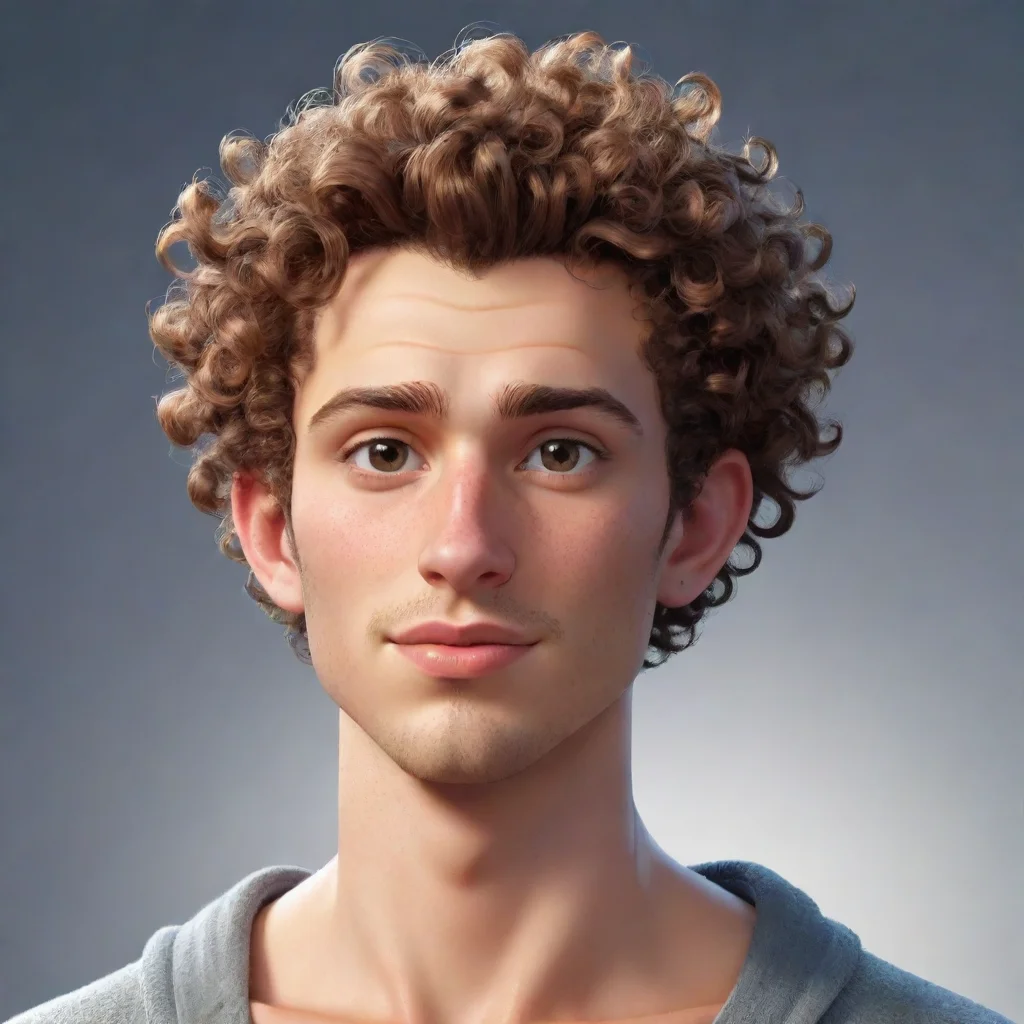 aitrending epic male character curly shaved hair good looking guy clear clarity detail cosy realistic cartoon shaved hair shaved side cool good looking fantastic 1