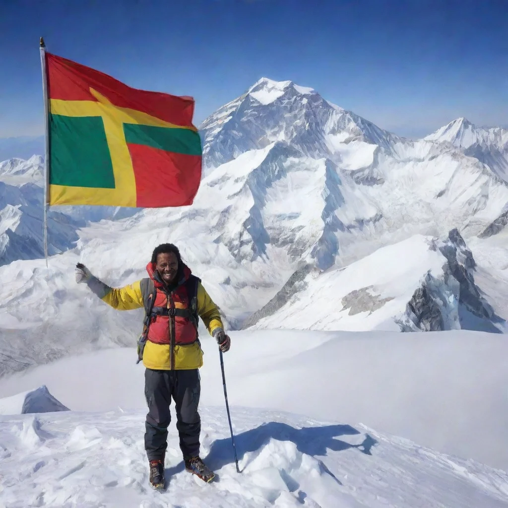 aitrending ethiopian on top of mount everest with a japanese flag good looking fantastic 1