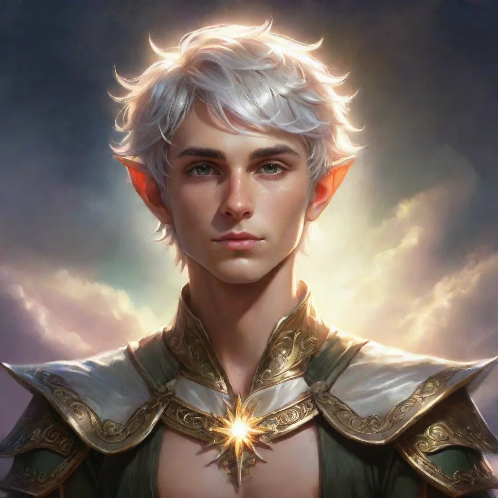 aitrending fae male elf short hair king celestial fantasy art sun  good looking fantastic 1