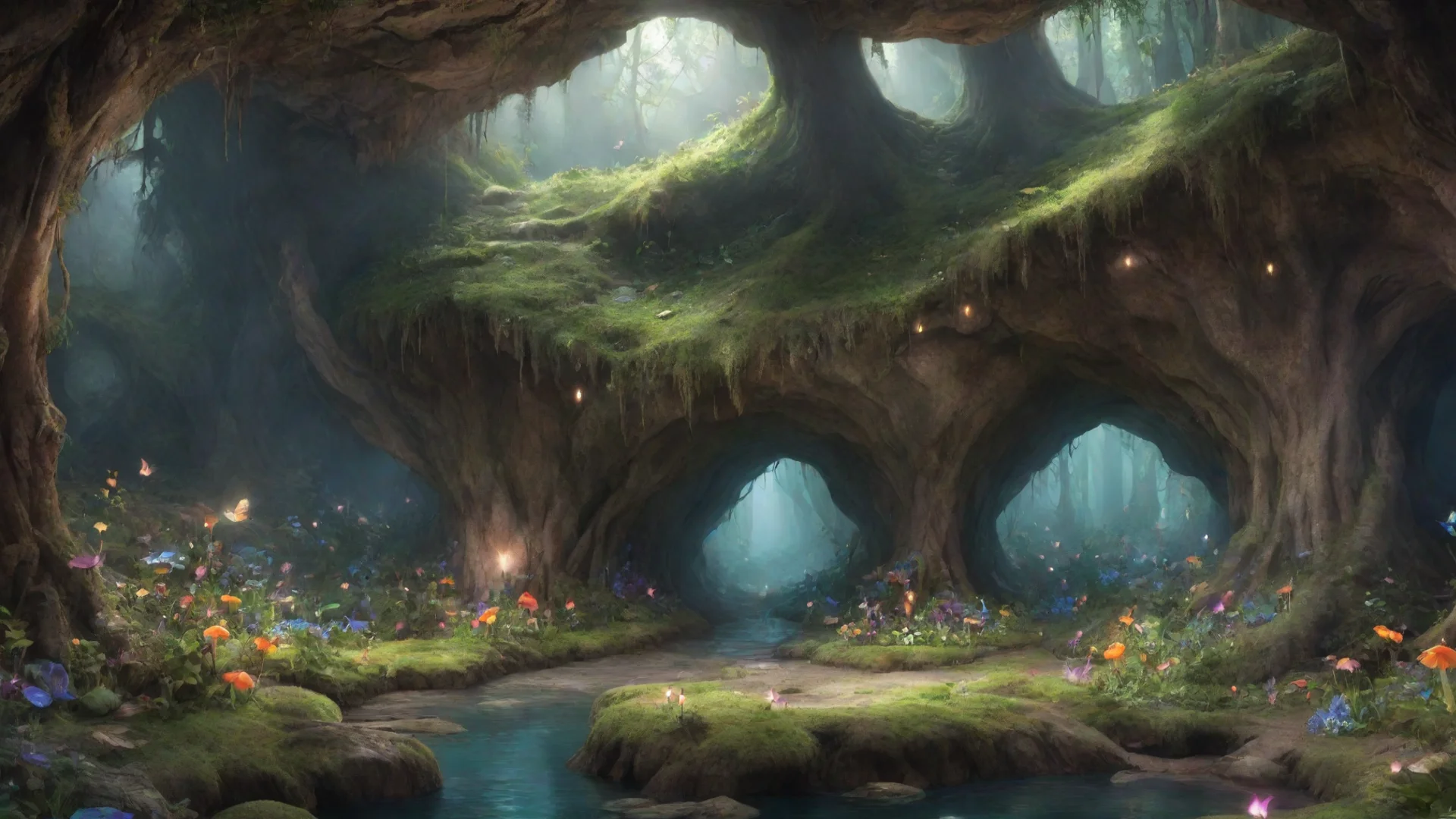 aitrending fairy forest cave good looking fantastic 1 wide