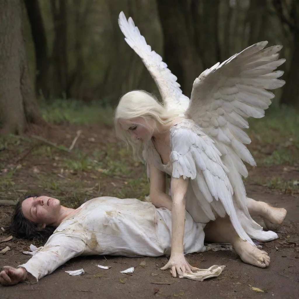 aitrending fallen wounded angel with a broken wing good looking fantastic 1