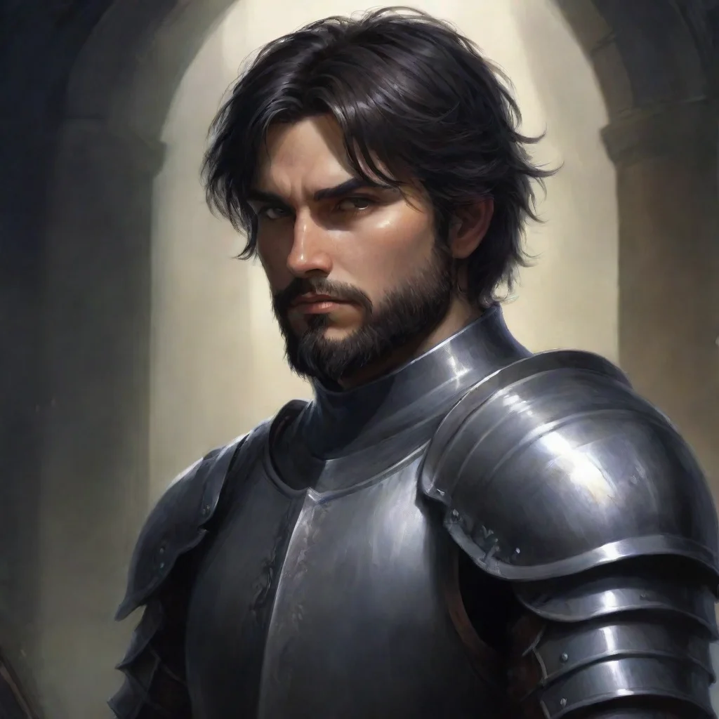 trending fantasy art knight dark hair short hair beard good looking fantastic 1