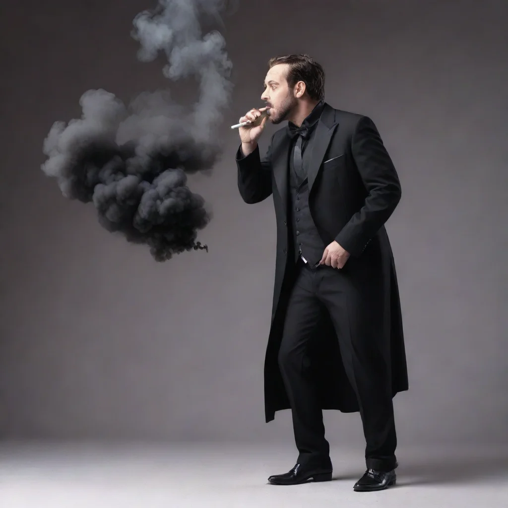 trending fart coming out of a man dressed in a black smoking extremely detailed high quality  good looking fantastic 1