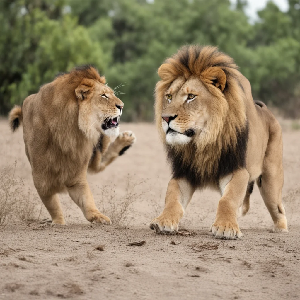 aitrending fight between cat and lion good looking fantastic 1