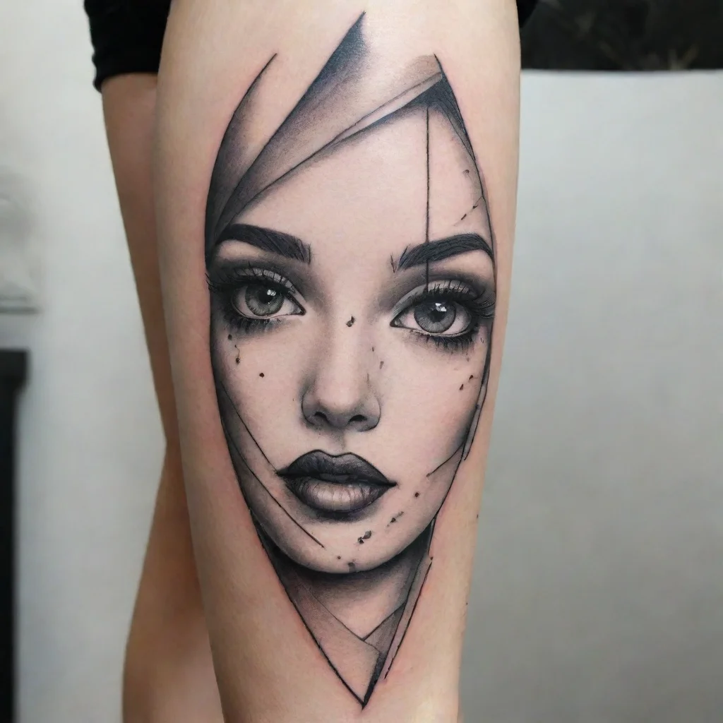 aitrending fine line black and white tattoo she face good looking fantastic 1