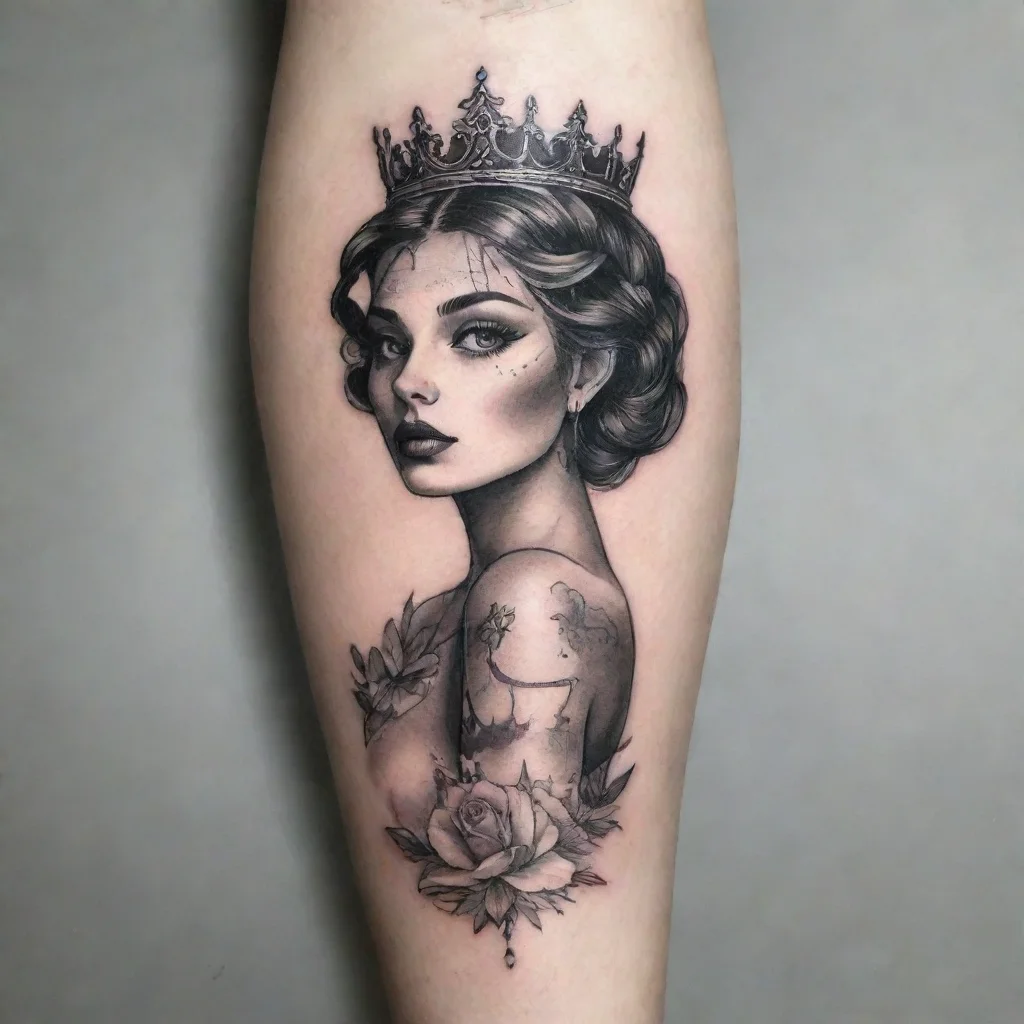 aitrending fine line black and white tattoo women queen good looking fantastic 1