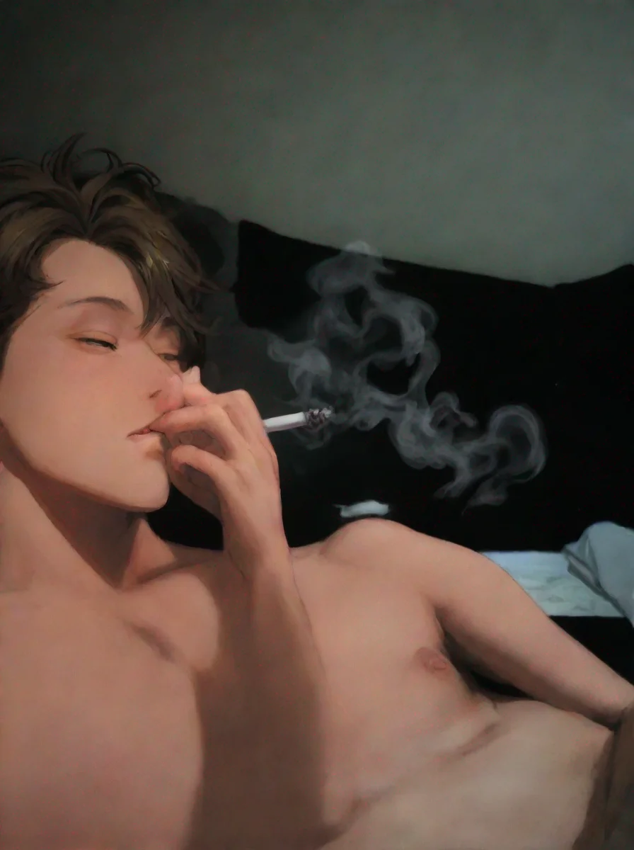 aitrending founder male shirt off smoking detailed hd anime good looking fantastic 1