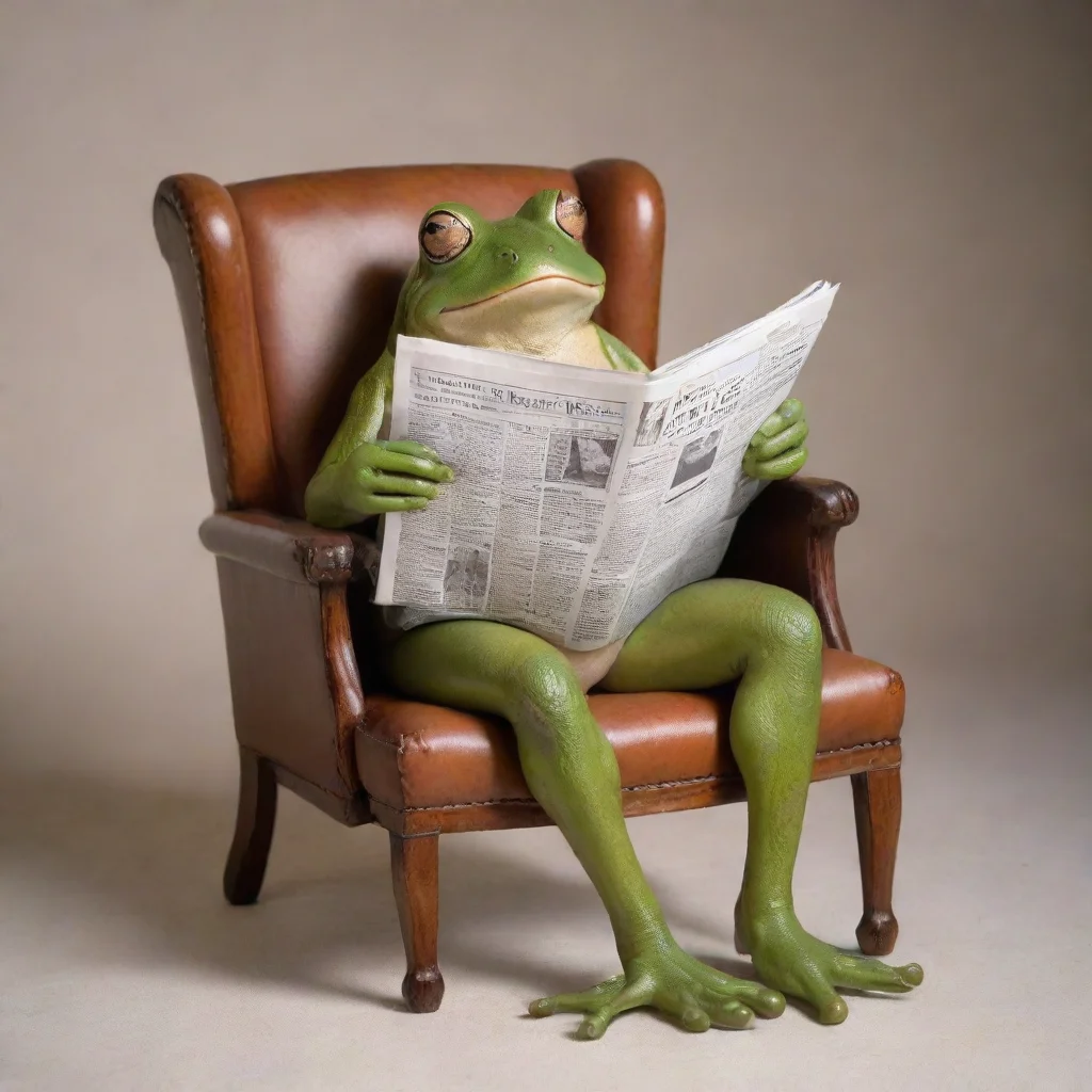 aitrending frog sat in a chair reading the newspaper%2C over time he fell asleep and finally fell good looking fantastic 1
