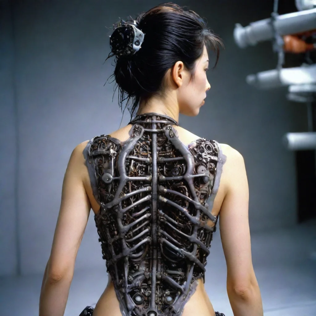 trending from movie event horizon 1997 from movie tetsuo 1989 from movie virus 1999 womans back made of machine parts hyper reali good looking fantastic 1