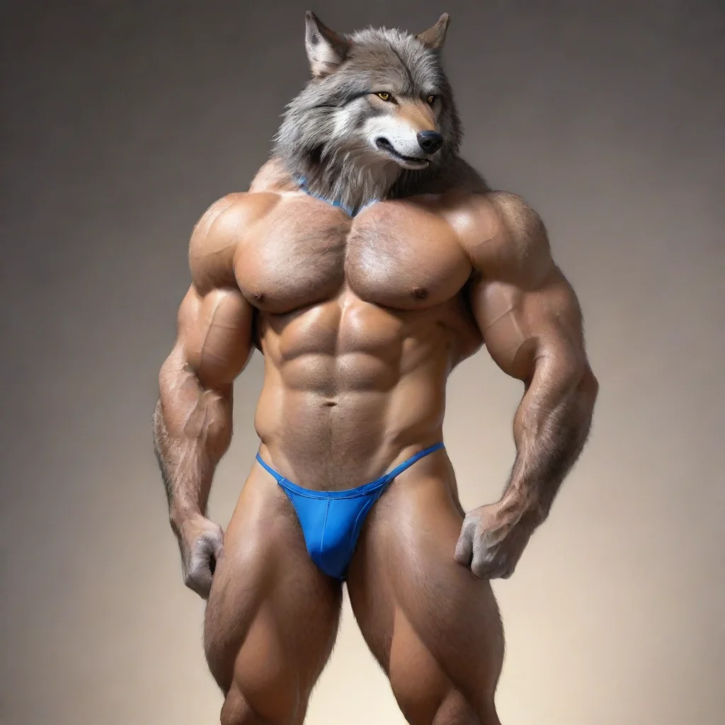 aitrending furry muscular wolf with thong  good looking fantastic 1