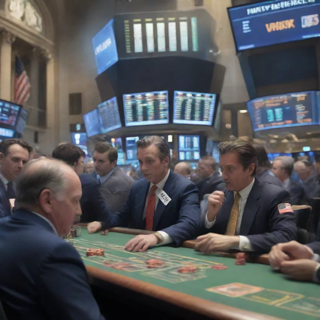trending gamblers on the trading floor of the new york stock exchange hyperrealistic matte painting 8k cinematic dramatic lightin good looking fantastic 1