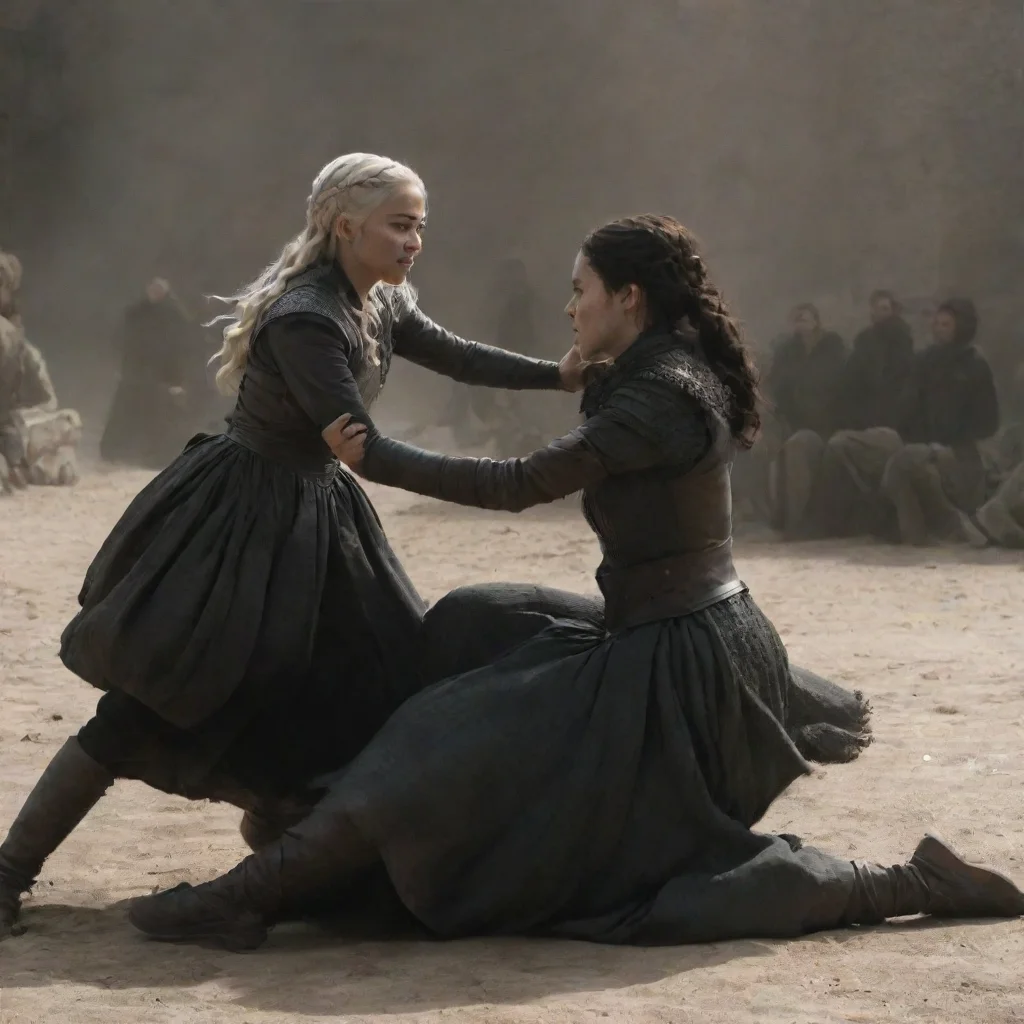 trending game of throne scene about daenerys and arya fighting good looking fantastic 1