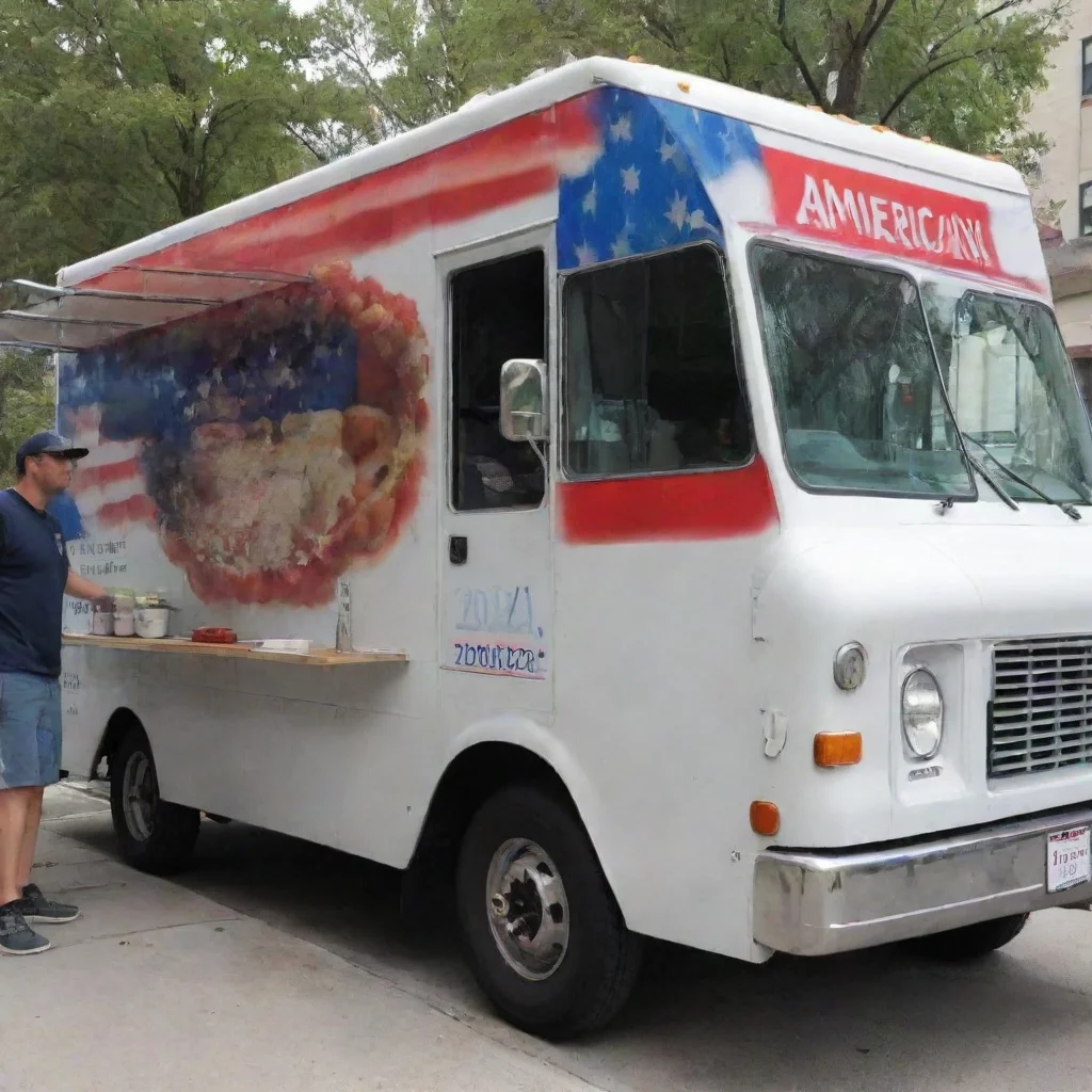 aitrending generate a picture of a food truck with the name %22american 2024%22 good looking fantastic 1