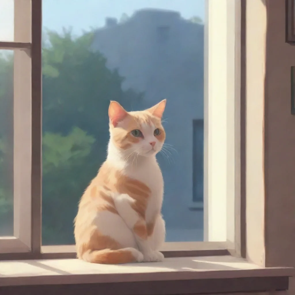 aitrending generate an image of a lofi style cat looking outside the window good looking fantastic 1