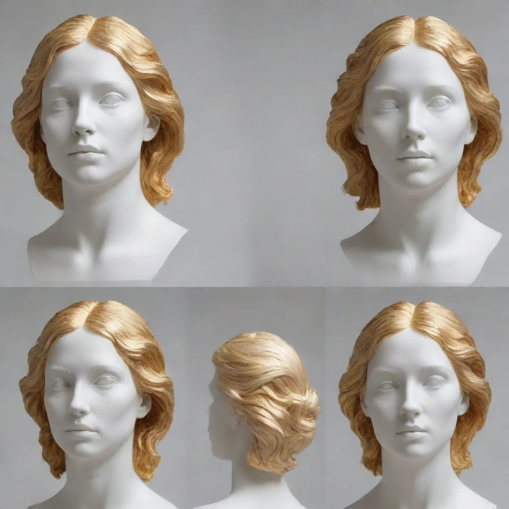 aitrending generated portraits of a white sculpture with golden hair good looking fantastic 1