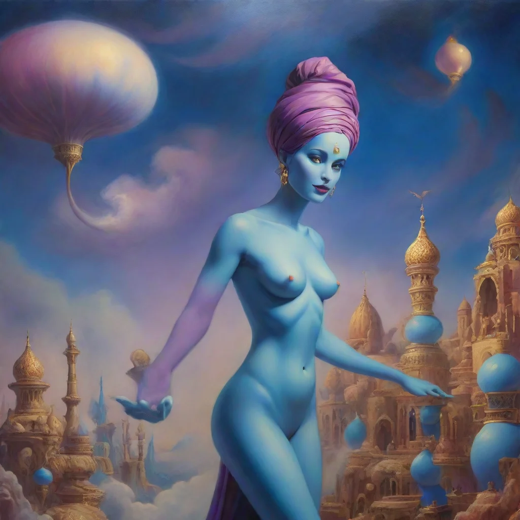 aitrending genie with a surrealistic background good looking fantastic 1