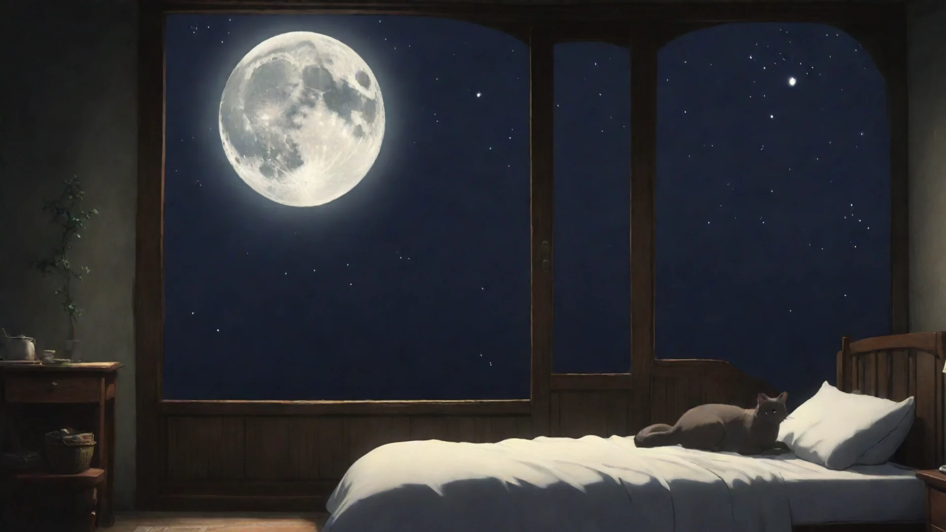 aitrending ghibli cat sleeping room dark night hd detailed moon  good looking fantastic 1 hdwidescreen