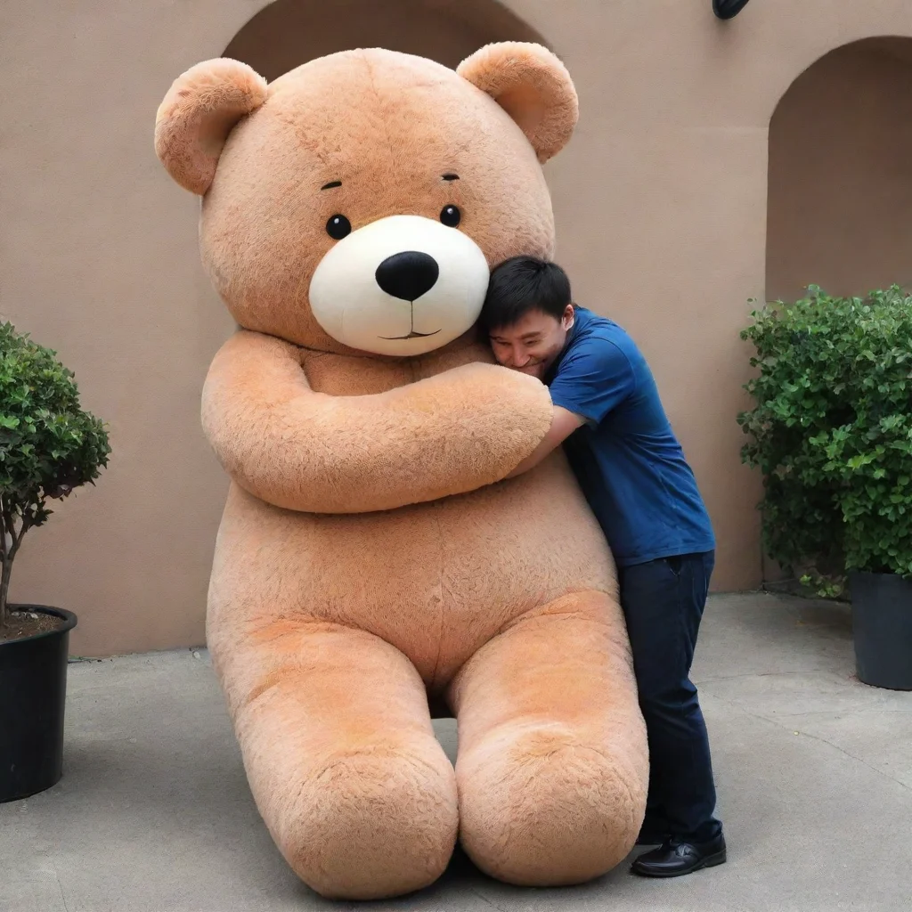 aitrending giant plush teddy bear hugging a man good looking fantastic 1
