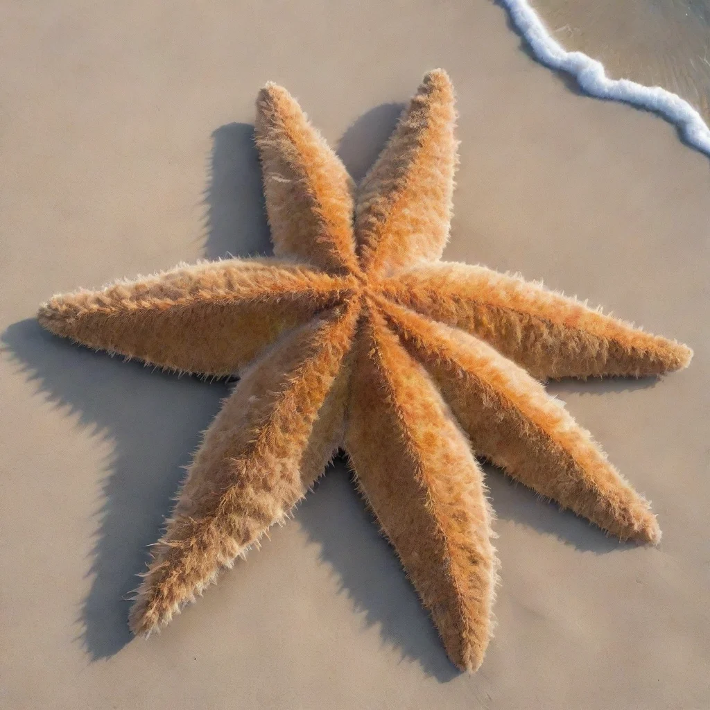 aitrending giant starfish covered in realistic dense thick fur%2C laying on the beach  good looking fantastic 1