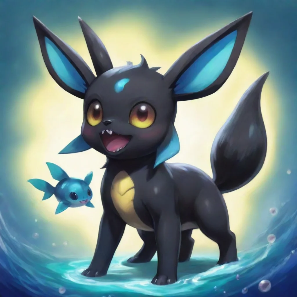 aitrending gigantic umbreon with an open maw and a tiny vaporeon in its mouth good looking fantastic 1