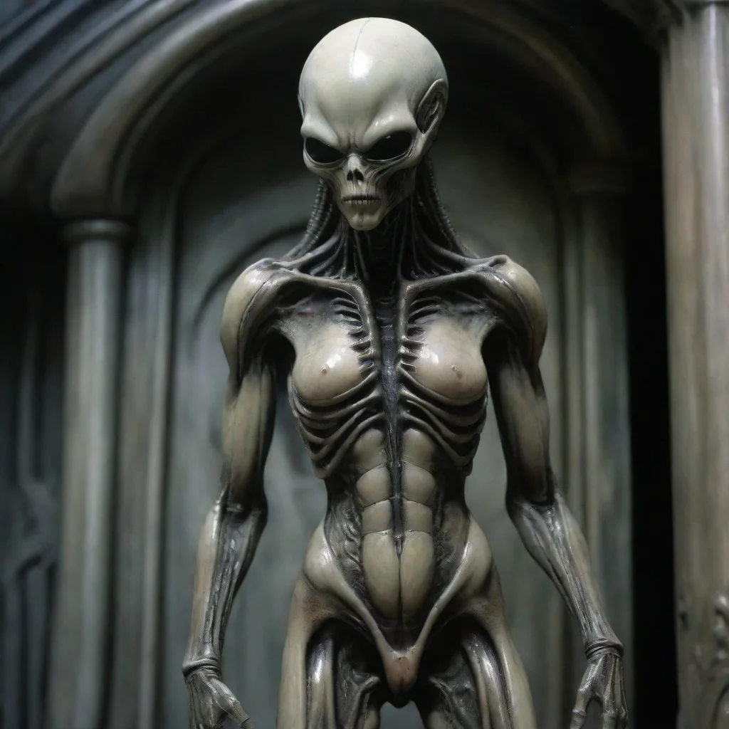 trending giger alien standing tall discolored pale  skin good looking fantastic 1
