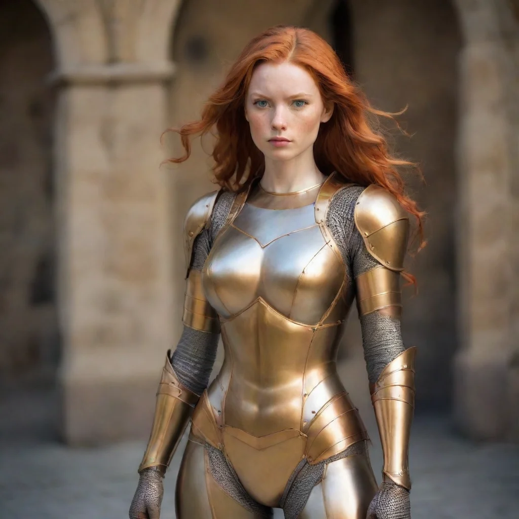 trending ginger superhero woman skin tight medieval armor good looking fantastic 1
