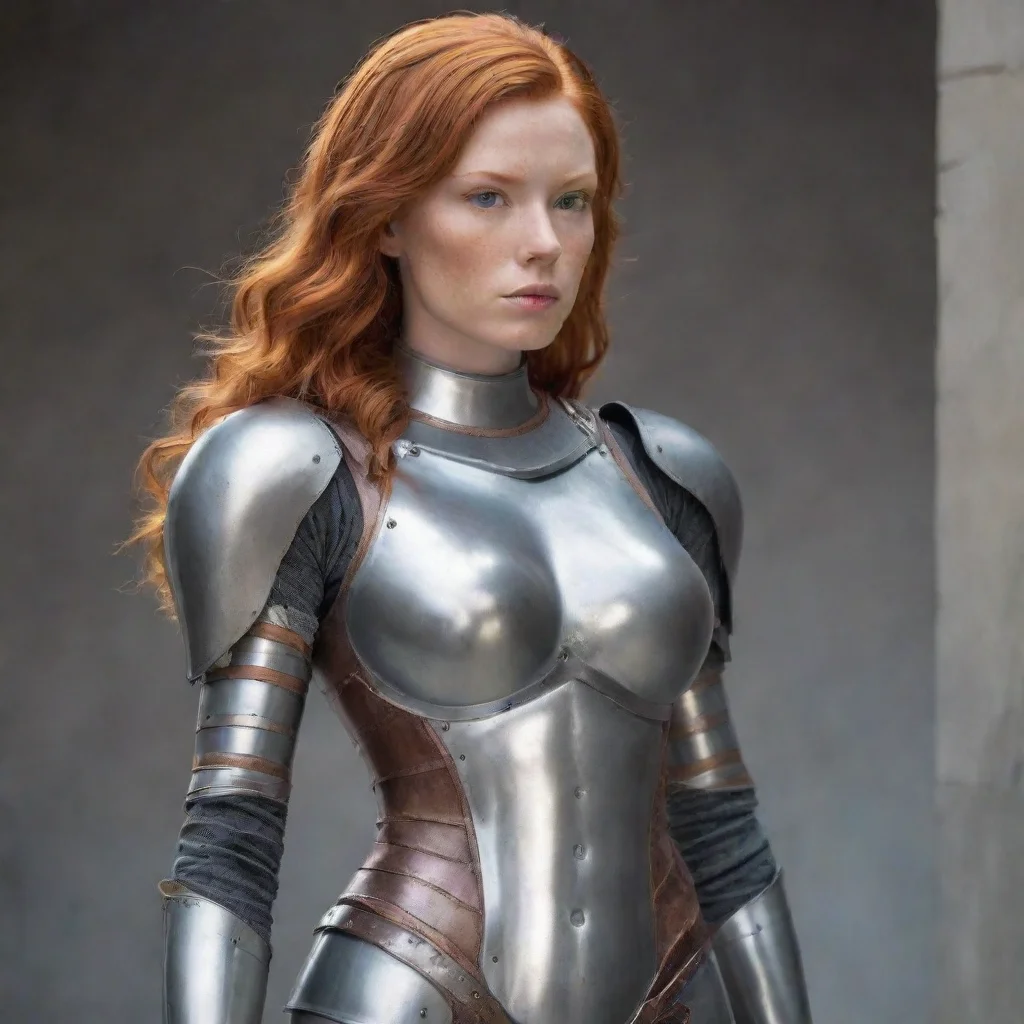 aitrending ginger woman skin tight metal armor good looking fantastic 1
