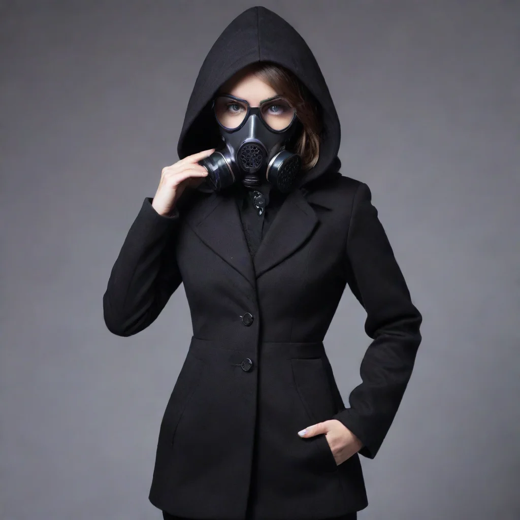 aitrending girl business look coat with hood gasmask good looking fantastic 1