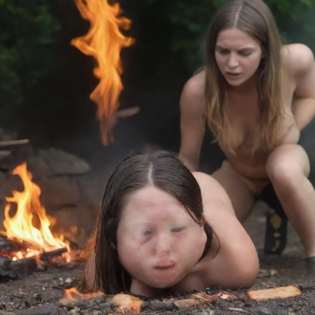 aitrending girl spit roasted over a fire hd good looking fantastic 1