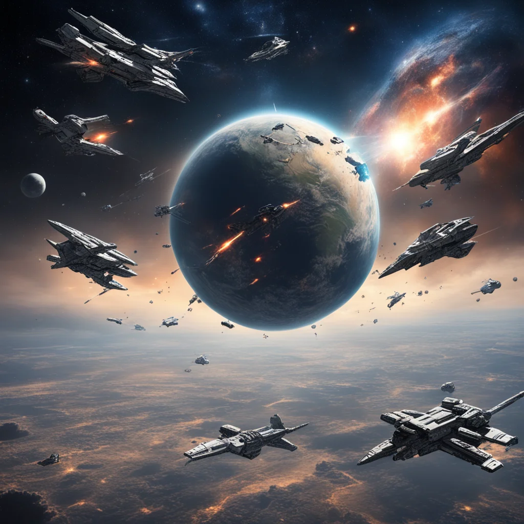 trending grand view of a space battle between the human resistance and the tel empire good looking fantastic 1