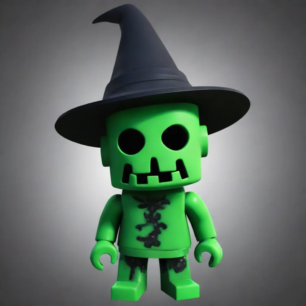 trending green roblox zombie with a sick face and overseer witch hat and helmet good looking fantastic 1
